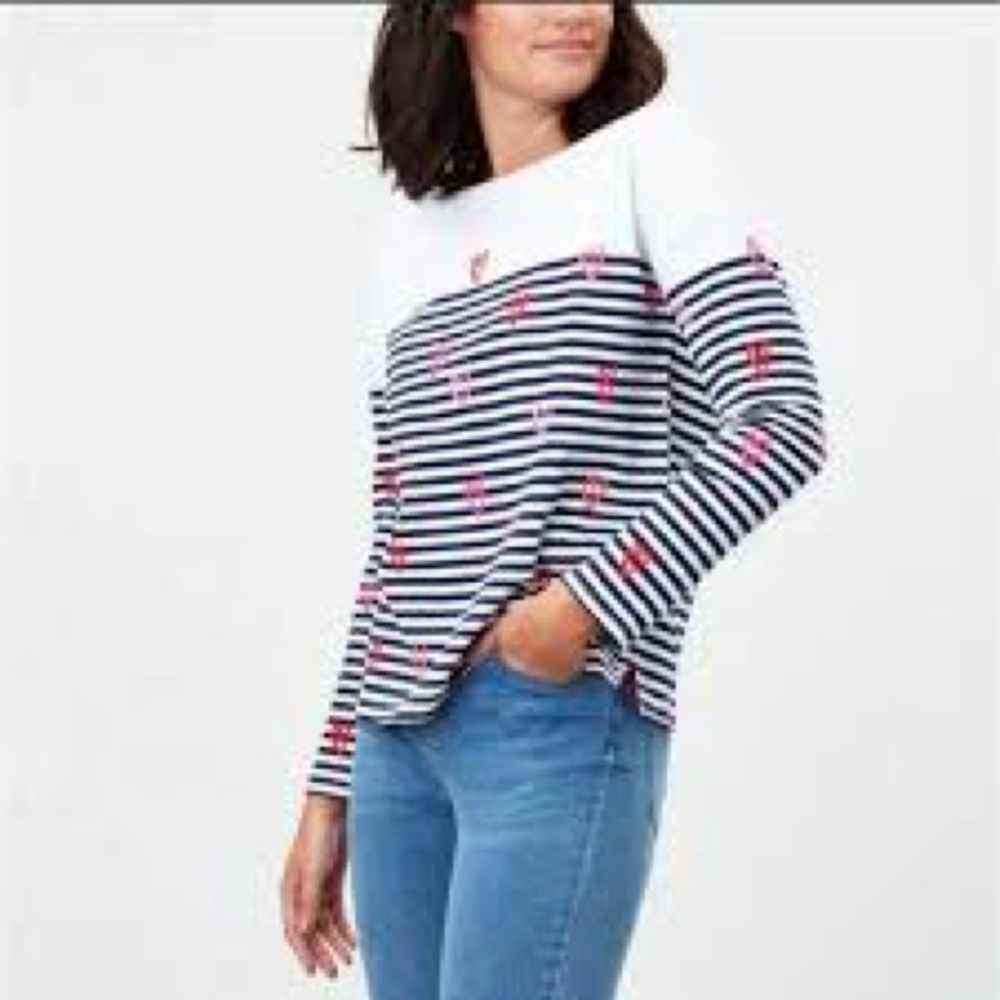 Joules Nautical Lobster stripe crewneck shirt, size 4, EUC